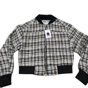 Walter Baker Small Raina Short Zip Jacket Montauk Tweed NWT MSRP $248